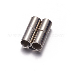 Tarnish Resistant Column 304 Stainless Steel Magnetic Clasps with Glue-in Ends&nbsp;STAS-I026-02