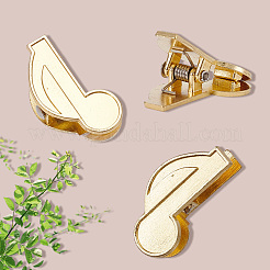 4Pcs Musical Note Zinc Alloy Clips&nbsp;AJEW-CP0009-08B-G