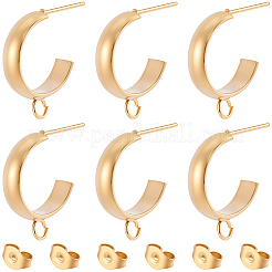 16Pcs 304 Stainless Steel Stud Earring Findings&nbsp;STAS-BBC0010-20D