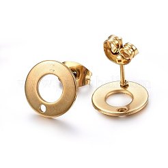 Ion Plating(IP) 304 Stainless Steel Stud Earring Findings&nbsp;X-STAS-H472-01G