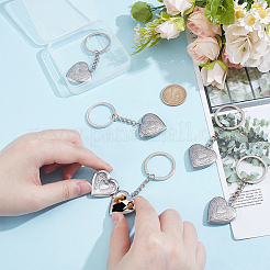 6Pcs 316 Stainless Steel Photo Locket Keychain&nbsp;KEYC-UN00013