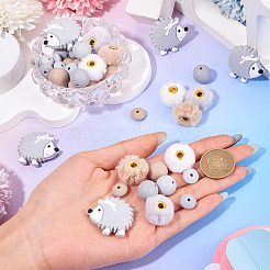 Silicone Focal Beads and Velvet Imitation Fur European Beads&nbsp;DIY-TA0013-50