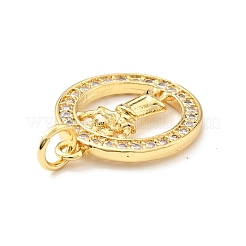 Brass Micro Pave Clear Cubic Zirconia Pendants&nbsp;KK-G416-06G
