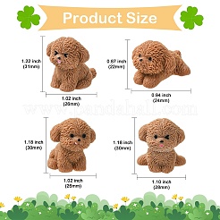 20pcs 4 Styles Mini Resin Dog Ornaments&nbsp;RESI-CJ0004-84