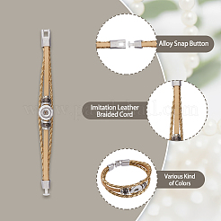 10Pcs 10 Colors Interchangeable Alloy Snap Button Bracelet Making&nbsp;MAK-FH0001-15