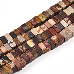 Natural Polychrome Jasper/Picasso Stone/Picasso Jasper Beads Strands&nbsp;G-T140-53
