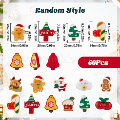 60cs 2 Styles Christmas Opaque Resin Decoden Cabochons&nbsp;RESI-SP0001-02B