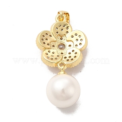 Rack Plating Brass Micro Pave Cubic Zirconia Pendant&nbsp;ZIRC-C002-03G