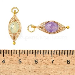 Faceted Natural Mixed Stone Herringbone Wire-Wrapped Pendants&nbsp;PALLOY-JF05539