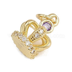 Brass Micro Pave Cubic Zirconia Pendants&nbsp;LS-KK-Z123-01G