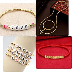 DIY Lettern Acrylic Beads Stretch Bracelet Kits for Kids&nbsp;DIY-CA0001-68