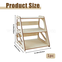 1Pc 2-Tier Pine Wood Panel Storage Rack&nbsp;DJEW-FH0001-36
