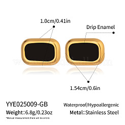 Rectangle 304 Stainless Steel Stud Earrings&nbsp;HC7137-1