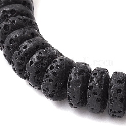 Dyed Natural Lava Rock & Pearl Beaded Stretch Bracelet&nbsp;BJEW-JB09724