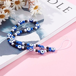 Polymer Clay Evil Eye Mobile Straps&nbsp;HJEW-JM00418