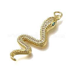Brass Micro Pave Clear Cubic Zirconia Pendants&nbsp;ZIRC-I070-007G