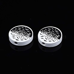 Halloween Printed Natural Wood Beads&nbsp;WOOD-T021-78