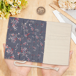 Flower Printed Polyester Cloth Knitting Tools Storage Roll Bags&nbsp;AJEW-WH20054-349B
