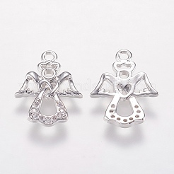 Brass Micro Pave Cubic Zirconia Charms&nbsp;X-KK-I613-09P