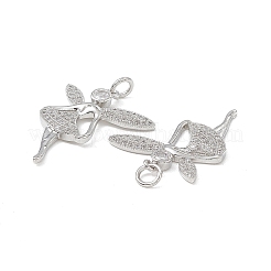 Brass Micro Pave Cubic Zirconia Pendants&nbsp;KK-E068-VB146