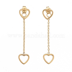 304 Stainless Steel Chain Tassel Earrings&nbsp;EJEW-I248-01