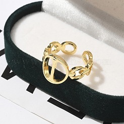 Brass Open Cuff Rings for Women&nbsp;RJEW-K289-01G-I