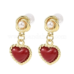 Valentine's Day Alloy & Resin Alloy & Resin Stud Earrings&nbsp;EJEW-T055-01A