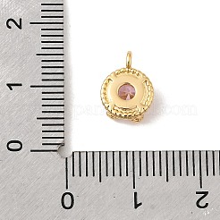 Brass Micro Pave Cubic Zirconia Pendants&nbsp;KK-P340-34G