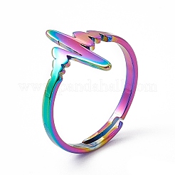 Ion Plating(IP) 201 Stainless Steel Heart Beat Adjustable Ring for Women&nbsp;RJEW-K238-02M