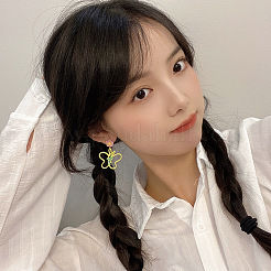 Alloy Dangle Stud Earrings&nbsp;WG78DDF-01
