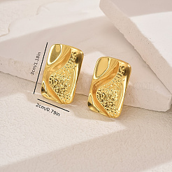 Elegant Brass Rectangle Stud Earrings&nbsp;DW3879