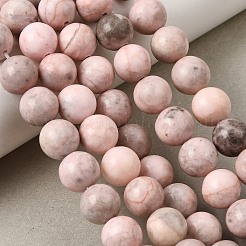 Natural Pink Zebra Jasper Beads Strands&nbsp;G-P231-01-10mm