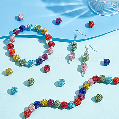 96Pcs 8 Styles Pave Disco Ball Beads&nbsp;RB-GA0001-03