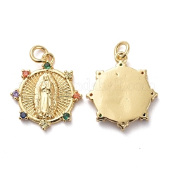 Religion Brass Micro Pave Cubic Zirconia Pendants&nbsp;KK-I658-02G