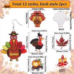 24Pcs 12 Styles Thanksgiving Day Resin & Acrylic Pendants&nbsp;RESI-SC0003-25