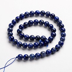 Round Dyed & Natural Lapis Lazuli Gemstone Bead Strands&nbsp;G-J333-05-8mm