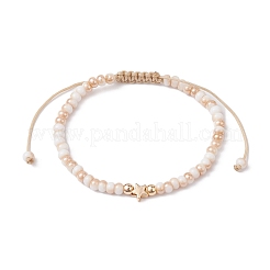 Glass & Brass Beads Braided Bead Bracelets&nbsp;BJEW-JB09873