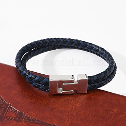 Braided Microfiber Leather Cord Bracelets for Women Men&nbsp;BJEW-D304-17P-01
