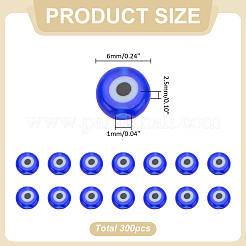 Handmade Evil Eye Lampwork Beads&nbsp;LAMP-ME0001-16A