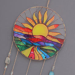 Acrylic Sun Pendant Decorations&nbsp;HJEW-D302-06