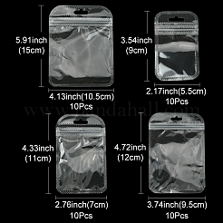 40Pcs 4 Styles Transparent Plastic Resealable Packaging Bags&nbsp;OPP-FS0001-10