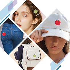 20Pcs 2 Colors Apple Shape Cloth Embroidery Applqiues&nbsp;PATC-CA0001-13