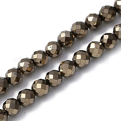 Electroplated Synthetic Non-magnetic Hematite Beads Strands&nbsp;G-H072-B01-01