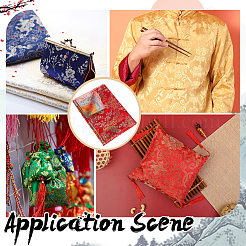 Chinese Garden Pattern Polyester Brocade Fabric for Clothing & Home Decor&nbsp;DIY-MA0001-99A