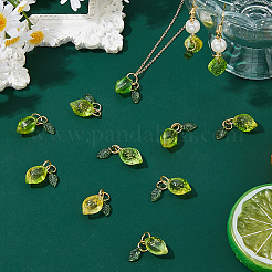 60Pcs Lemon Glass Pendants&nbsp;PALLOY-HS00043