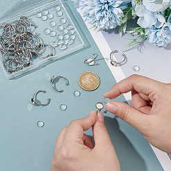 DIY Blank Dome Stainless Steel Open Cuff Ring Making Kits&nbsp;DIY-UN0006-34B