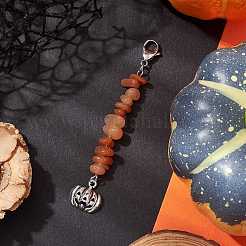 Halloween Pumpkin Alloy Pendant Decorations&nbsp;HJEW-JM02073-01