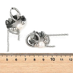 Natural Eagle Eye Stone Chips Drop Earrings&nbsp;EJEW-TA00817-04