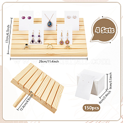 4 Bags Wood Earring Display Card Holder&nbsp;NDIS-PH0001-11