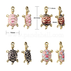 20Pcs 4 Colors Alloy Enamel Pendants&nbsp;ENAM-CJ0002-44